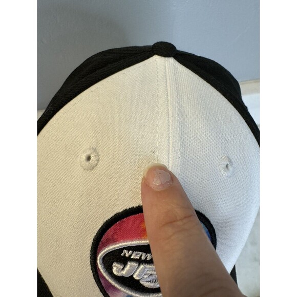 New York Jets New Era White/Black 2022 NFL Crucial Catch 39THIRTY Flex Hat M/L - Picture 11 of 13
